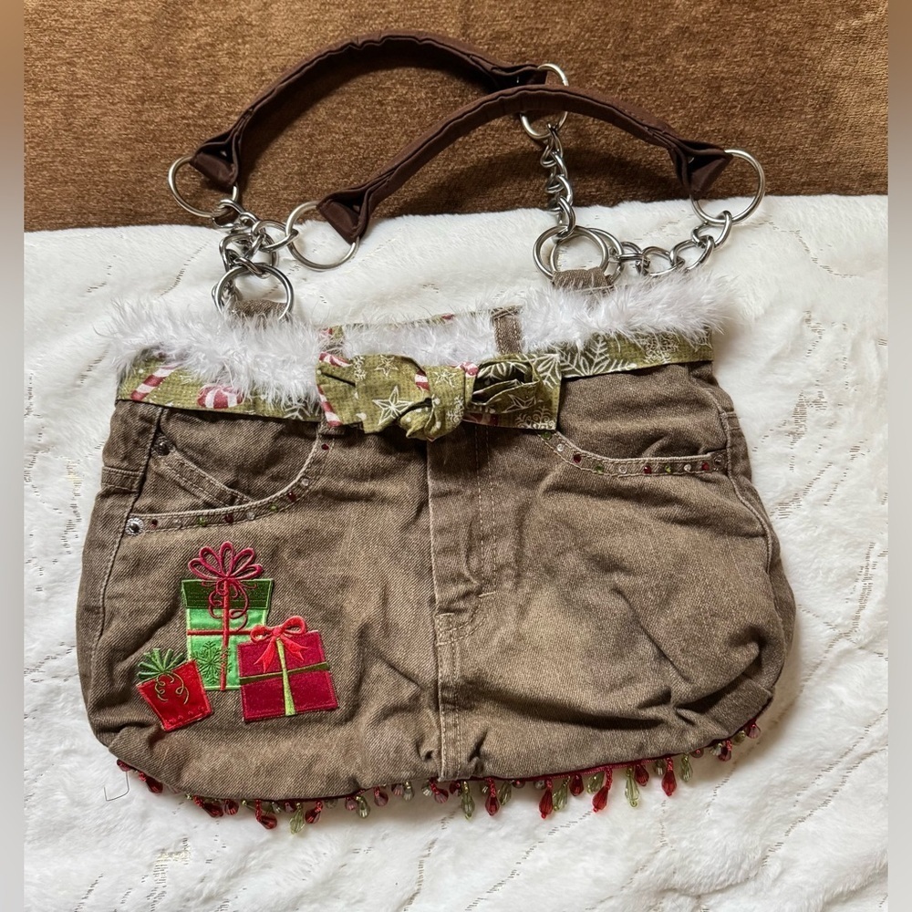 Y2K Brown Holiday-Themed Women's shoulder Bag